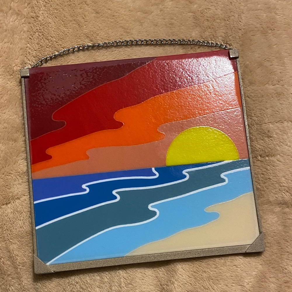 Glass Art Beach Tile Sun Catcher